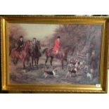 Gilt framed 'Hunting Print' 50 x 74cm