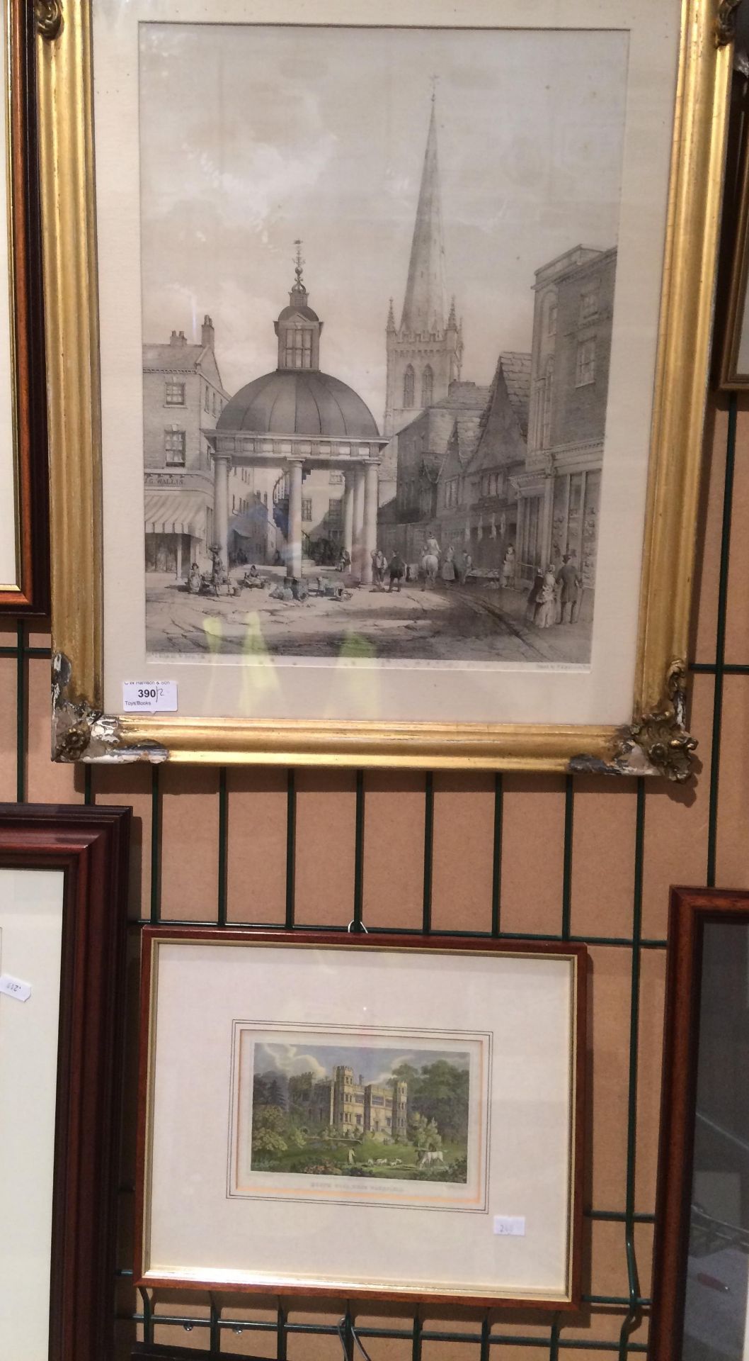 Rev T Kilby gilt framed Wakefield print 40 x 30cm and a small framed coloured print of Heath Old