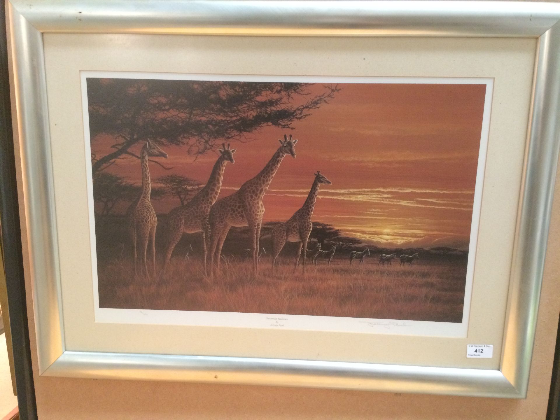 Jeremy Paul framed Ltd Edition print 'Savannah Sundown' 38 x 56cm signed in pencil and numbered