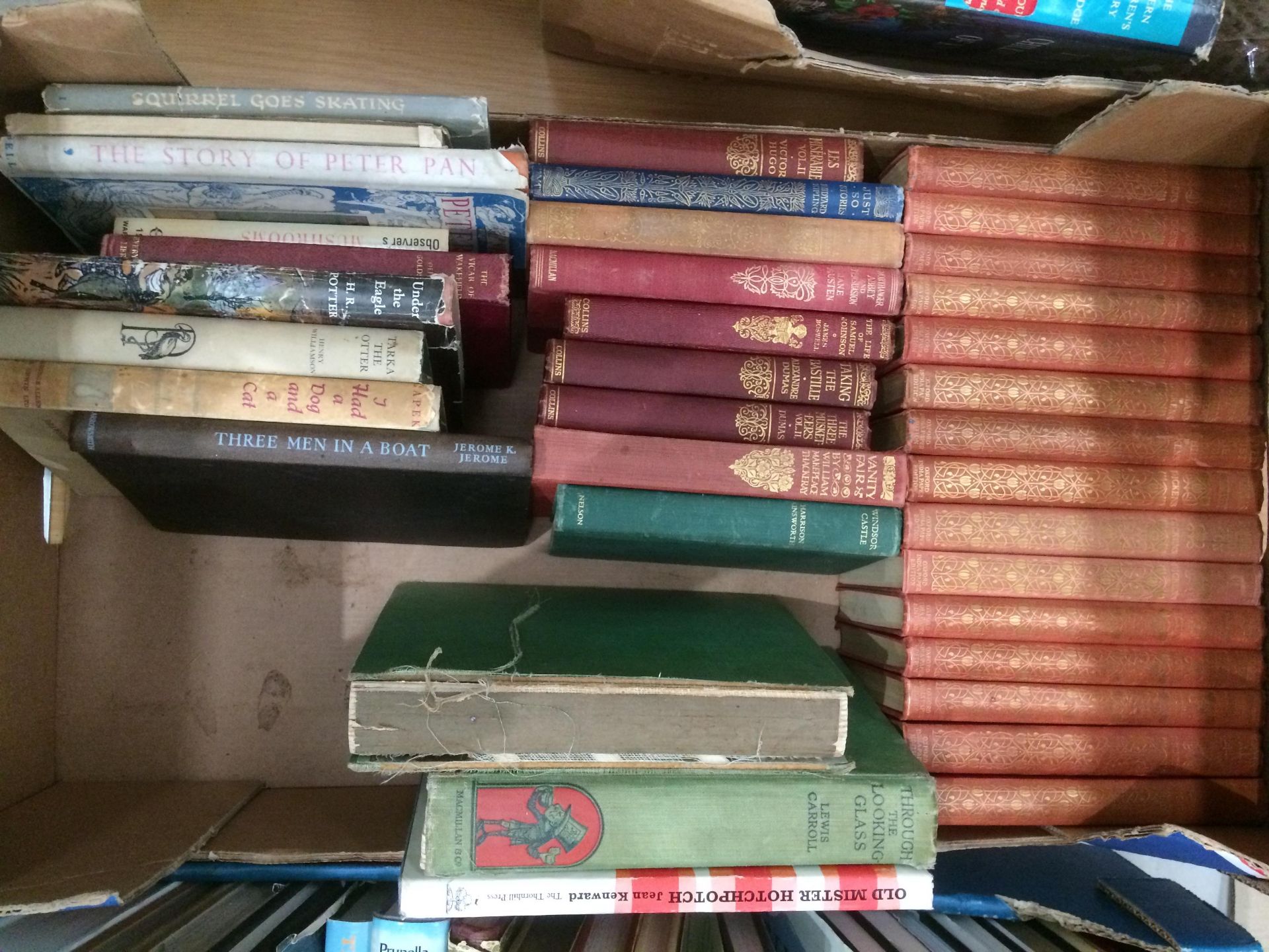 Contents to box - a selection of English literature books including fifteen volumes of Dickens with