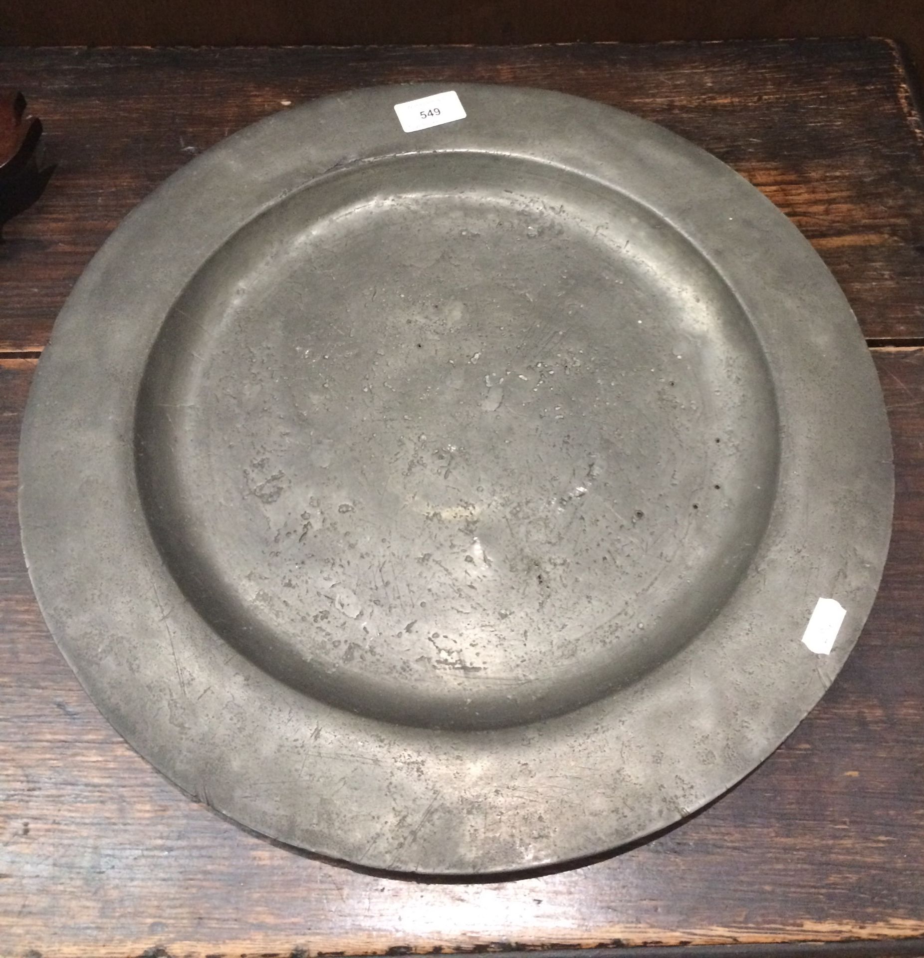 A Pewter charger 42cm diameter