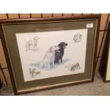 Nigel Hemming framed print of gun dogs 30 x 40cm
