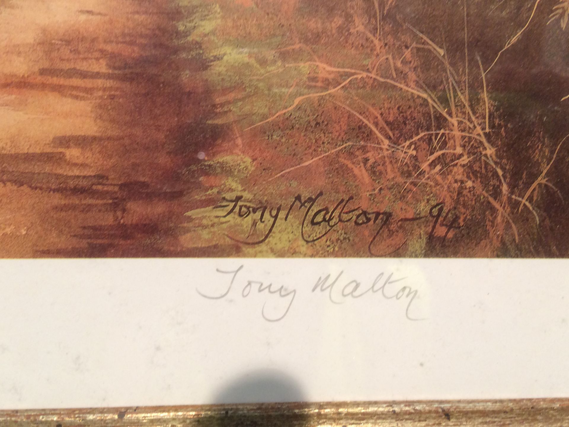 Tony Malton '94' framed print 'To Pastures New' 30 x 62cm signed in pencil - Image 3 of 3