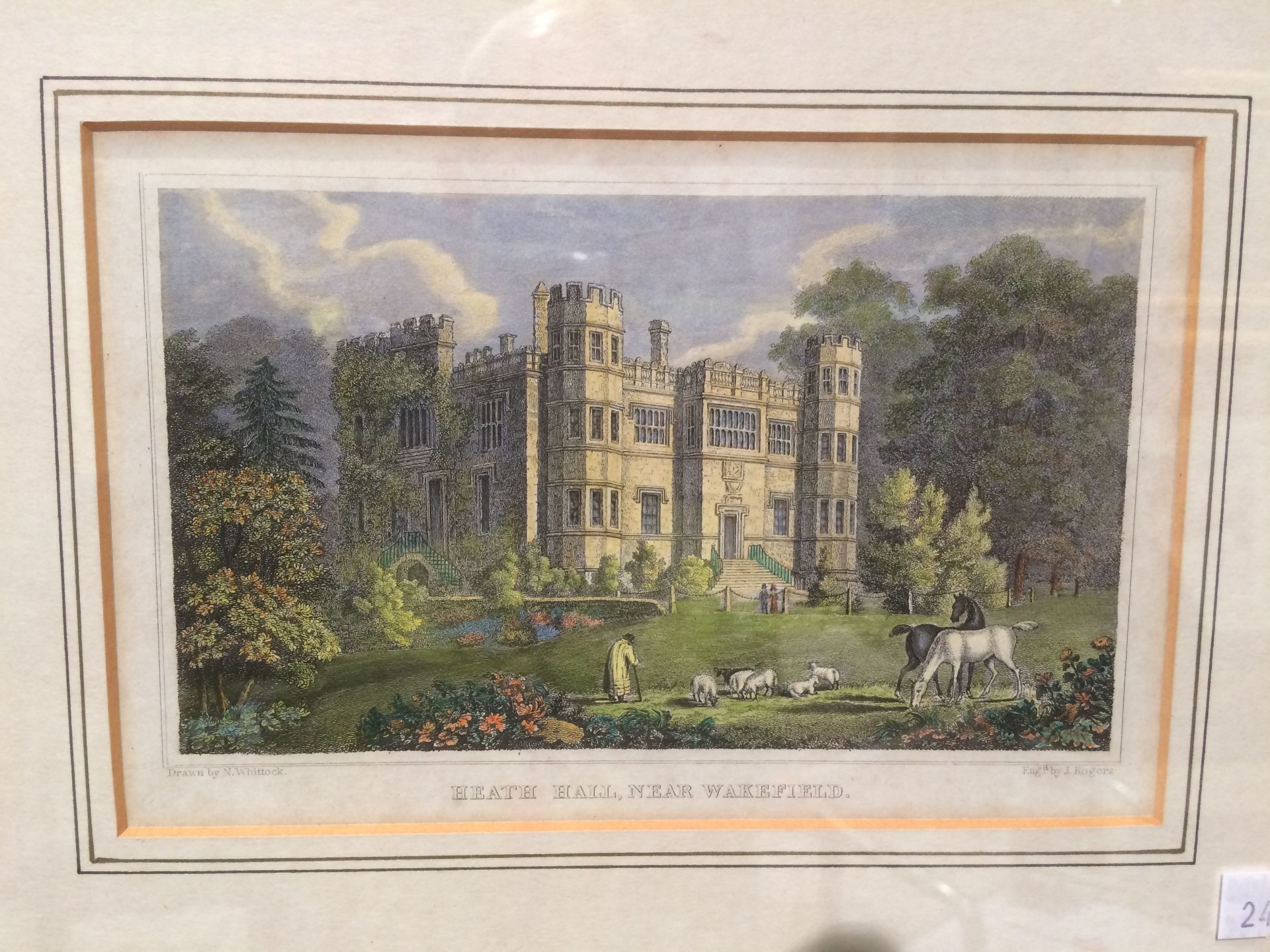 Rev T Kilby gilt framed Wakefield print 40 x 30cm and a small framed coloured print of Heath Old - Image 4 of 5