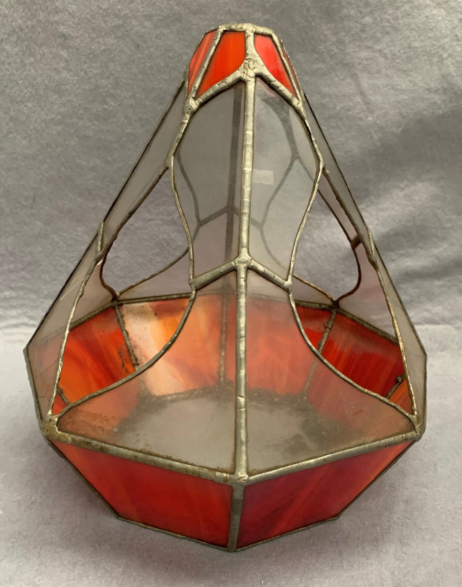 A leaded glass and coloured glass planetarium approx 30cm high - Image 2 of 2