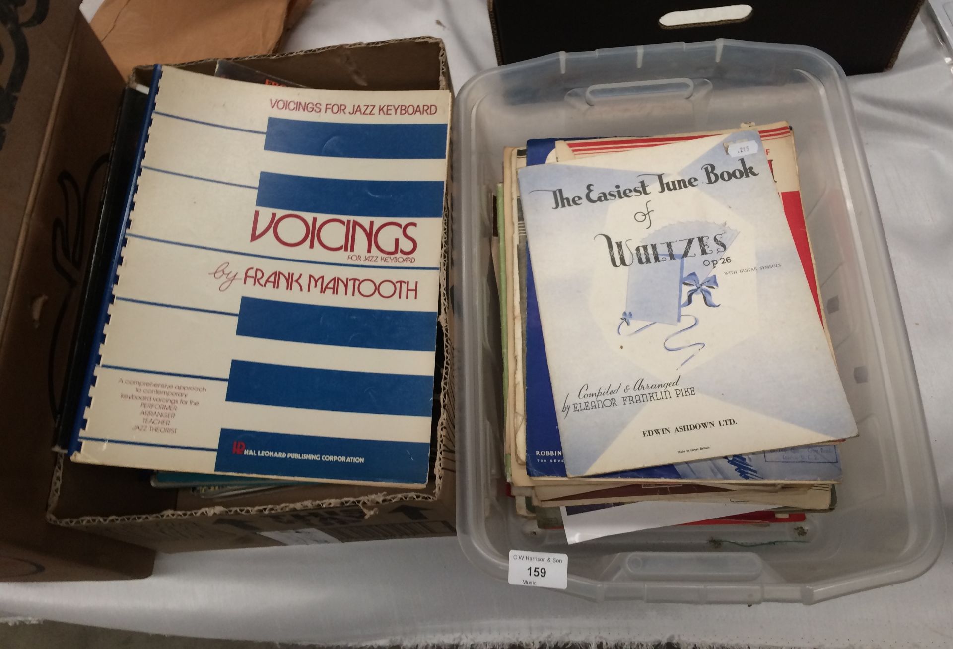 Contents to two boxes of assorted music sheet books