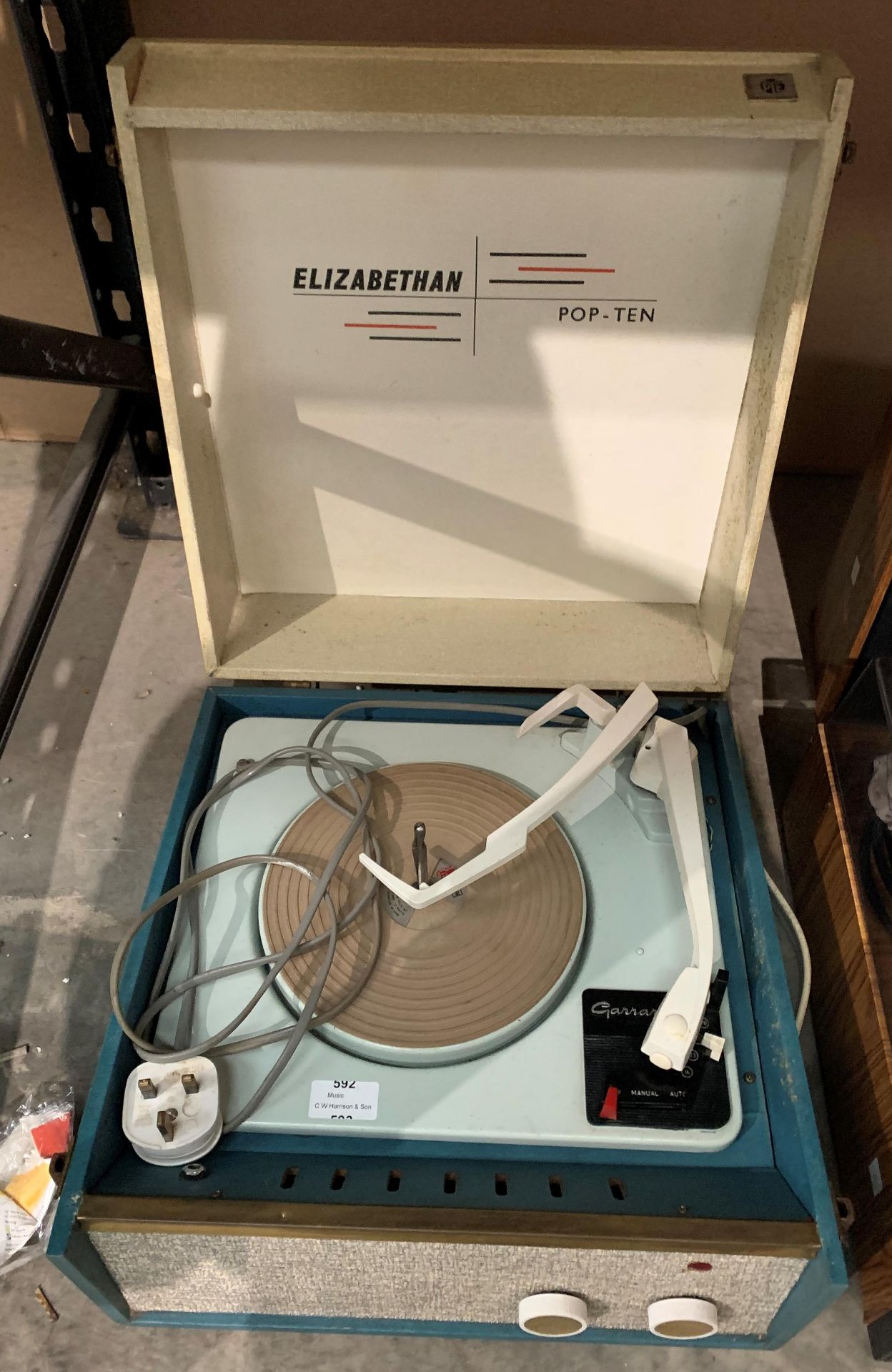 A Pye Elizabethan Pop 10 record player with Garrard deck