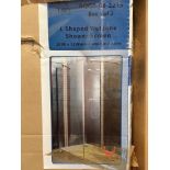 Aqua Dry L shaped Wetzone shower screen 2000 x 1200 x 400mm *subject to VAT