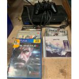 Sony PlayStation 2 with controller and four games - two PS2 and two PS4 including The Getaway,