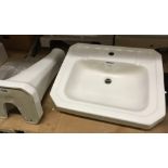 Savoy bathroom 63cm x 51cm sink and pedestal *subject to VAT