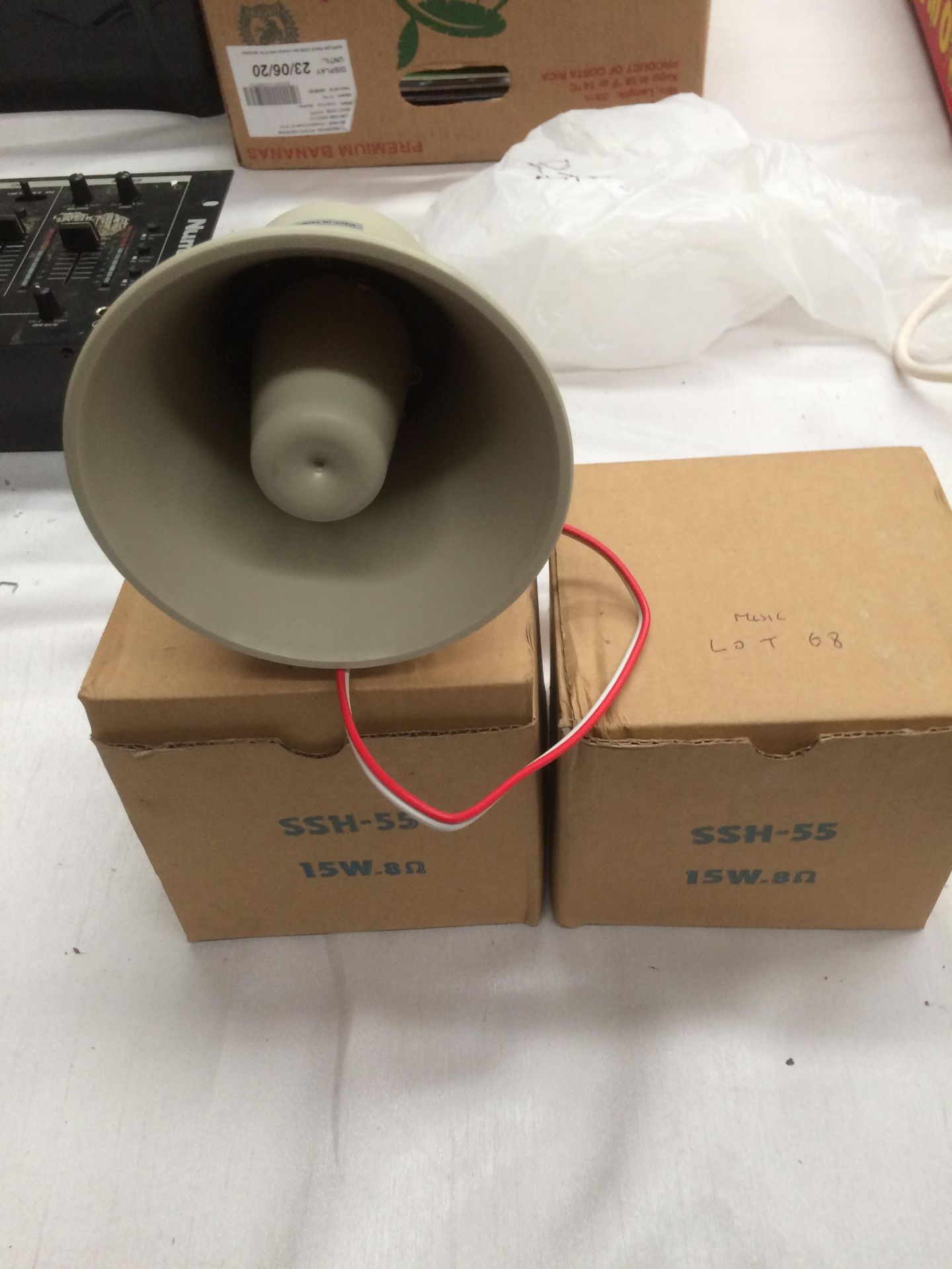 Two Kobishi SSH-55 horn speakers