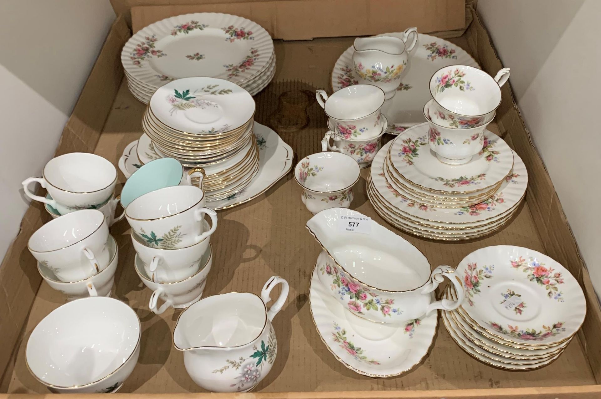 33 pieces of Royal Albert 'Moss Rose' tableware and 32 pieces of Duchess 'Louise' tea service