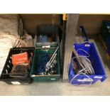 Contents to five boxes - large quantity of large drill bits, Festo fittings, motor,