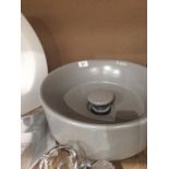 Grey ceramic circular bowl 0 380 - chipped
