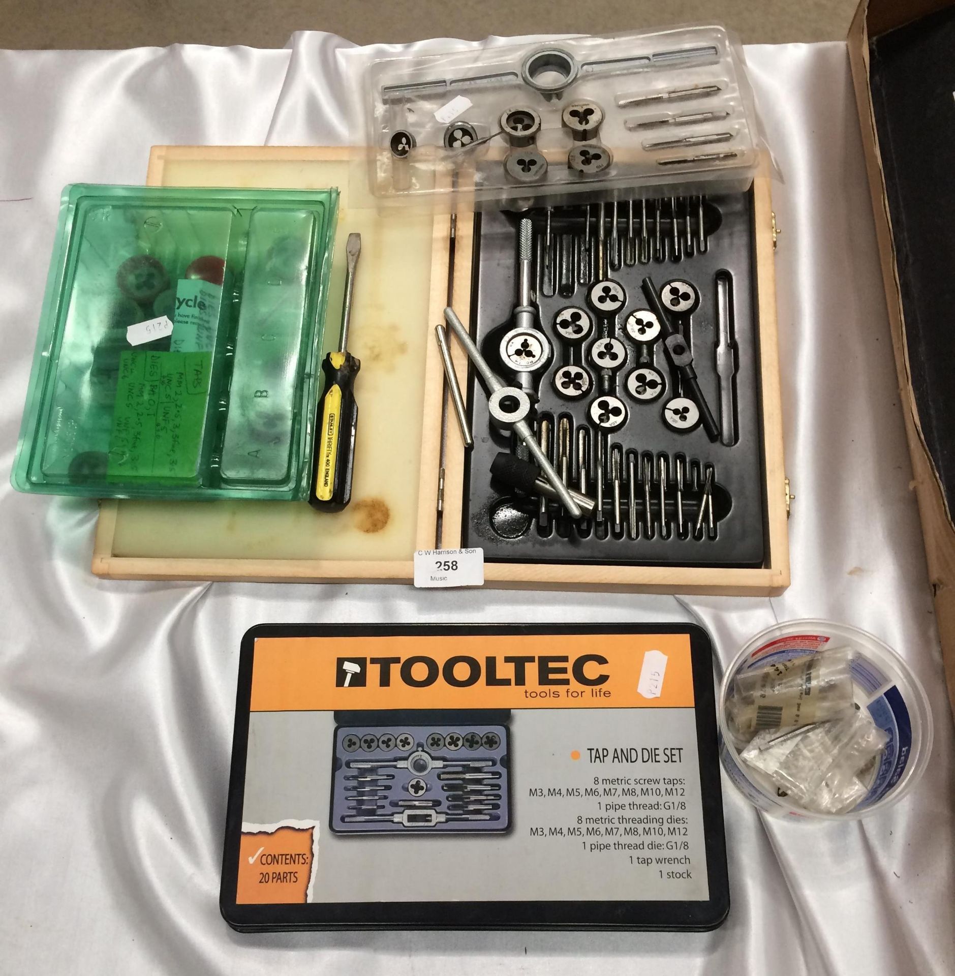 Three Tooltec tap and die sets - screw drivers,