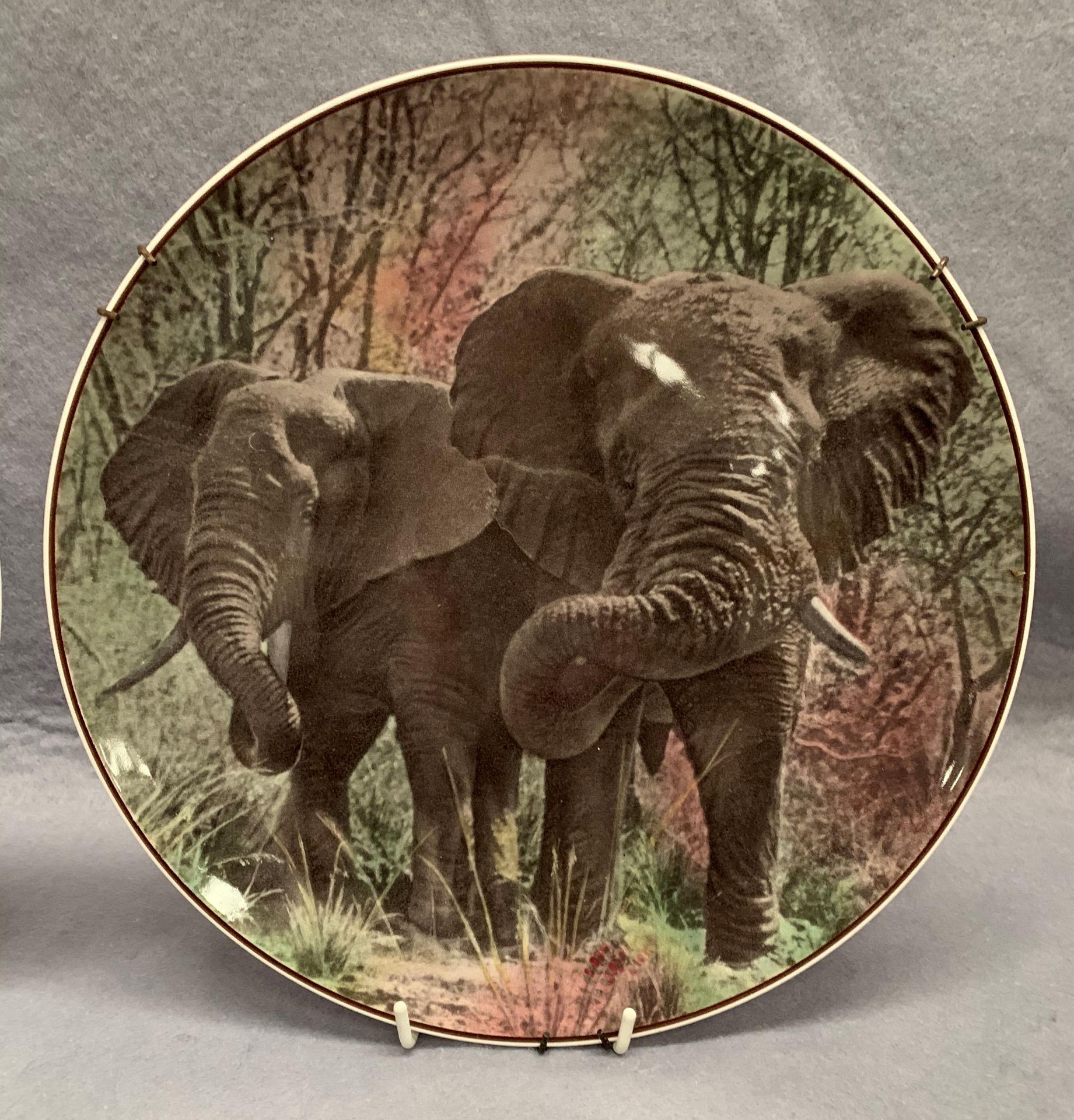 A Royal Doulton 'Burns' plate and a Royal Doulton , African Series African Elephants, - Image 3 of 3