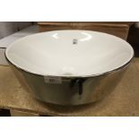 Round chrome and white sink Althea Mode in Italy 40cm dia *subject to VAT