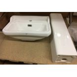 Vintage style small square sink and pedestal 50 x 36cm *subject to VAT