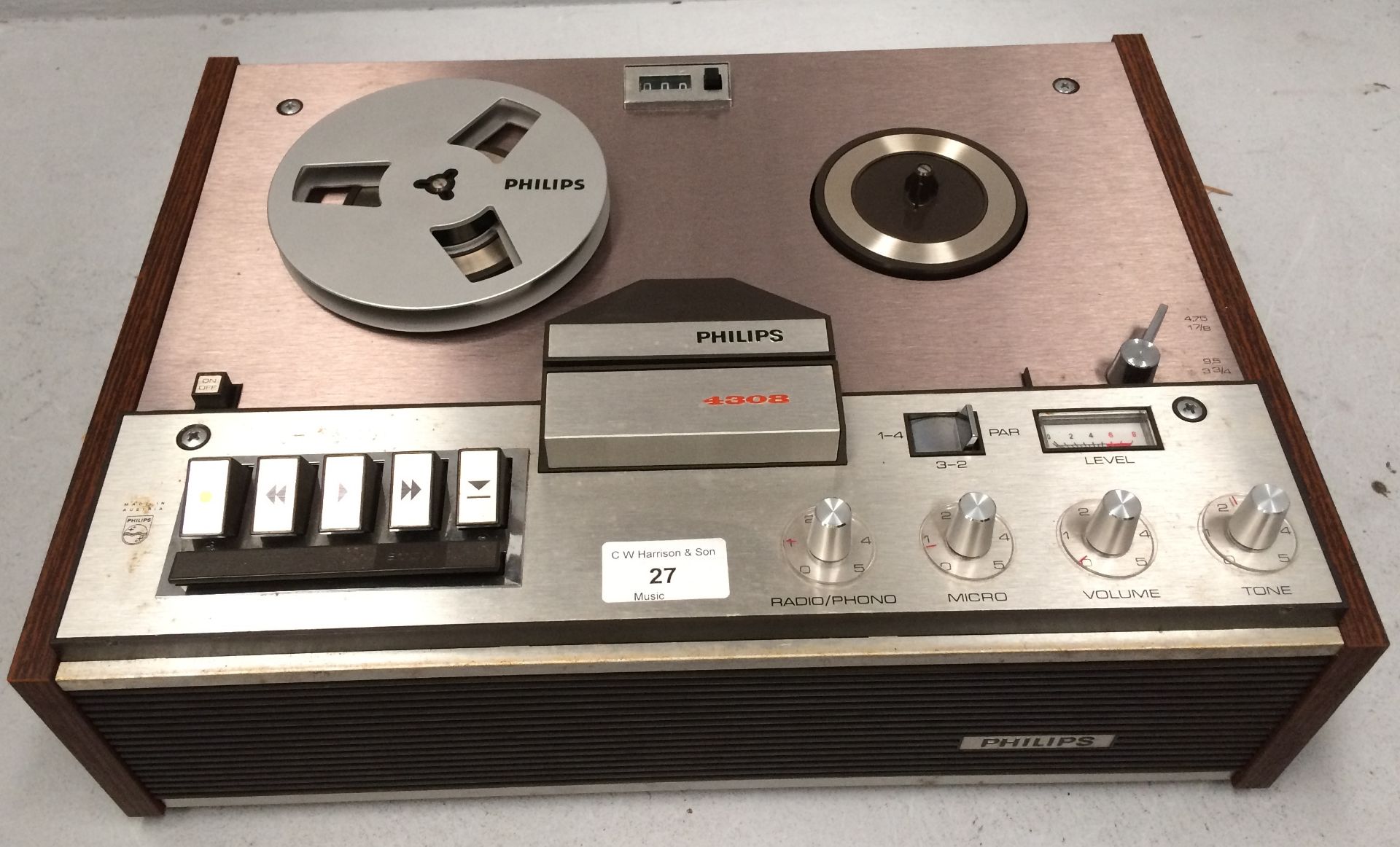 Philips 4308 reel to reel player - no lead