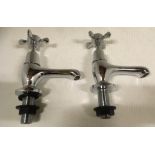 Pair of chrome traditional bath taps *subject to VAT