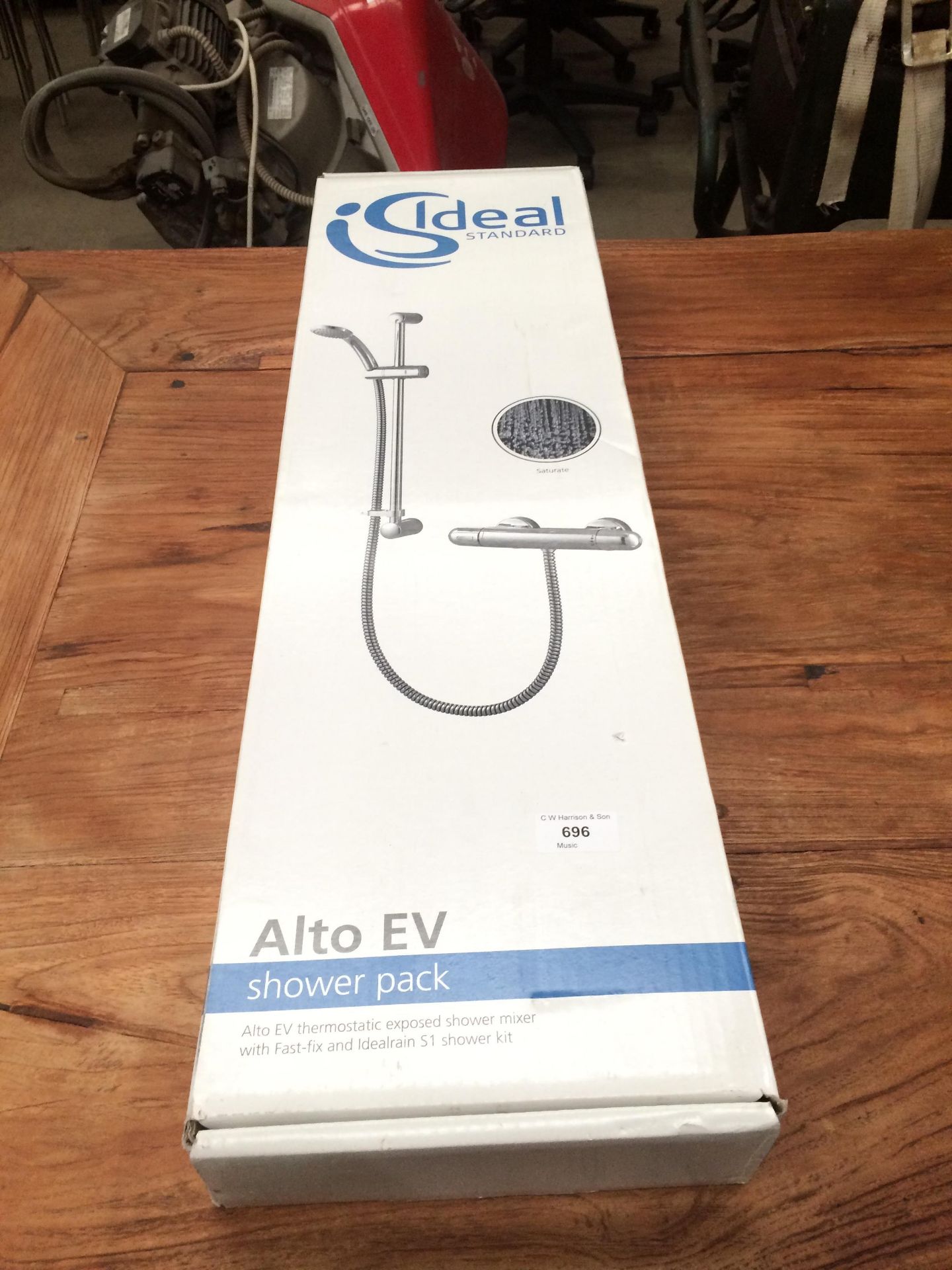 An Ideal Standard Alto EV thermostatic exposed shower mixer with Fast Fix and Ideal Rain shower kit