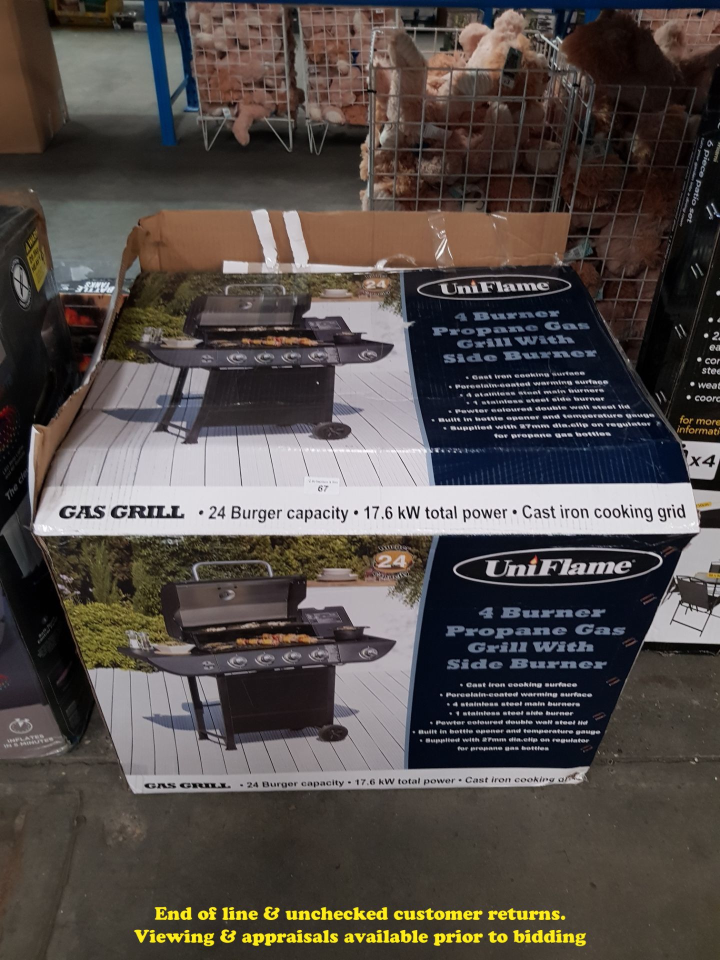 1 X UNIFLAME 4 BURNER PROPANE GAS GRILL