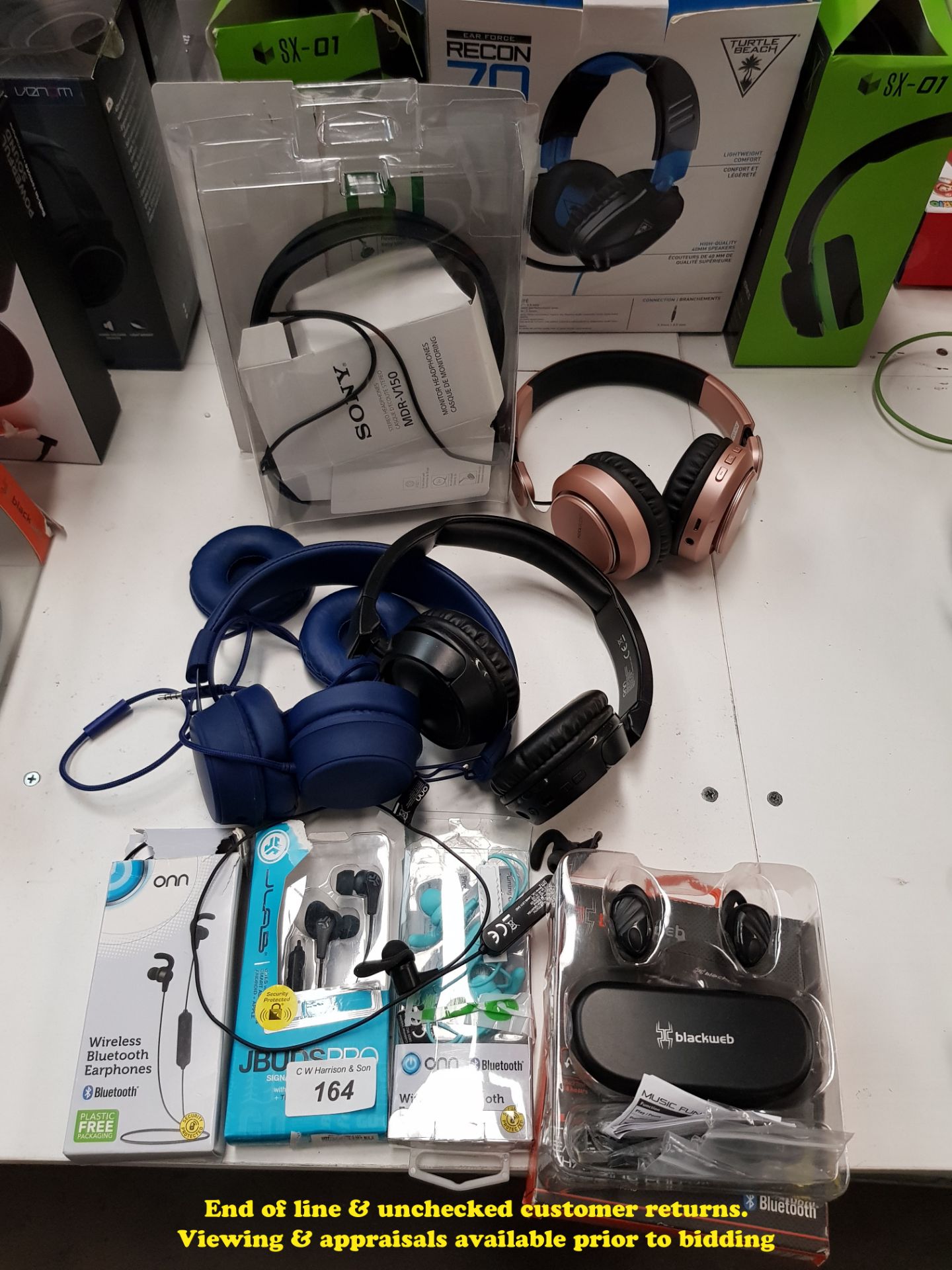 9 ITEMS – MIXED HEADSET LOT TO INC BLACK