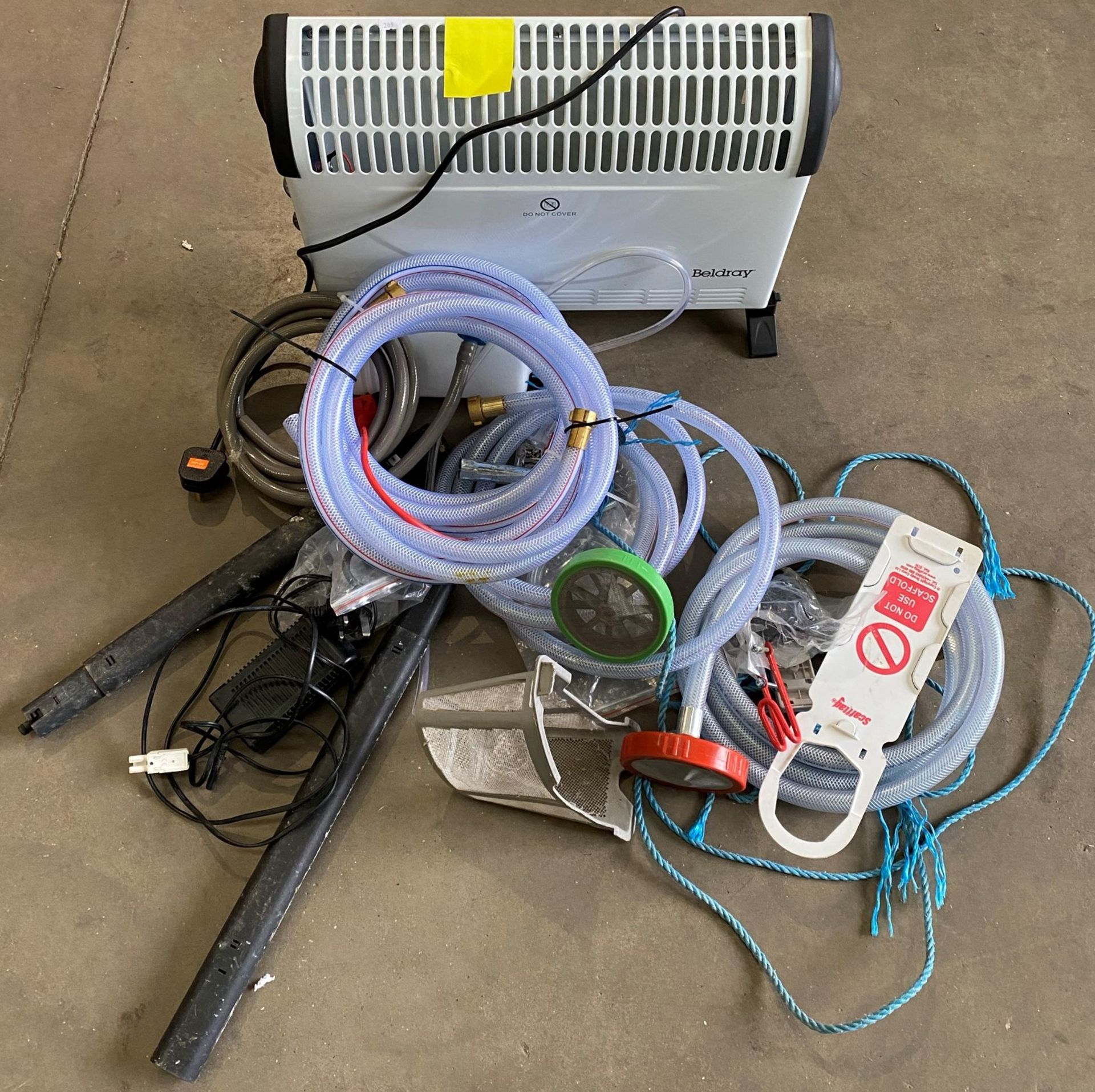 Contents to box - Assorted hoses, heater, power pack,