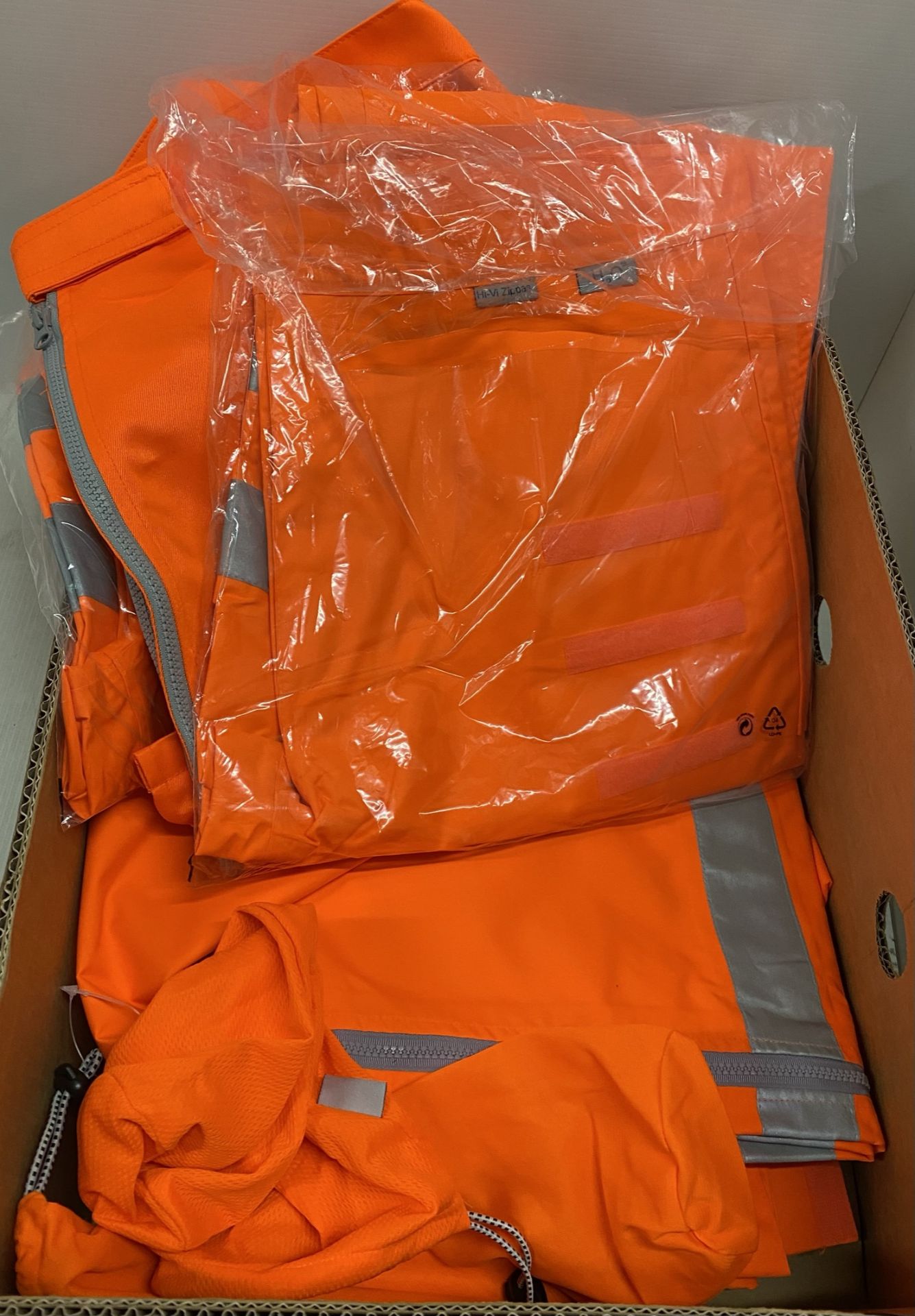 10 x assorted Hi-Vi Zippas H20 etc orange PPE high visibility Scotchlite zipped over trousers -