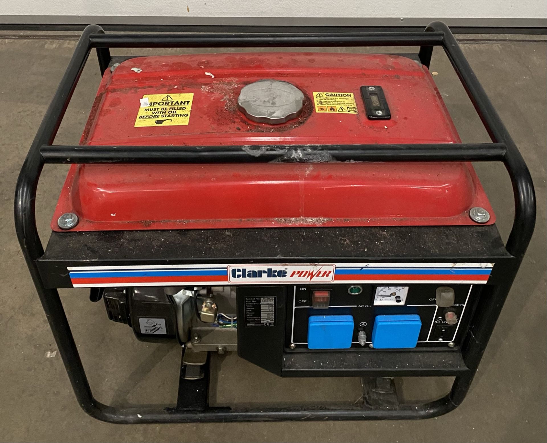 A Clarke Power FG3005 7HP petrol generator