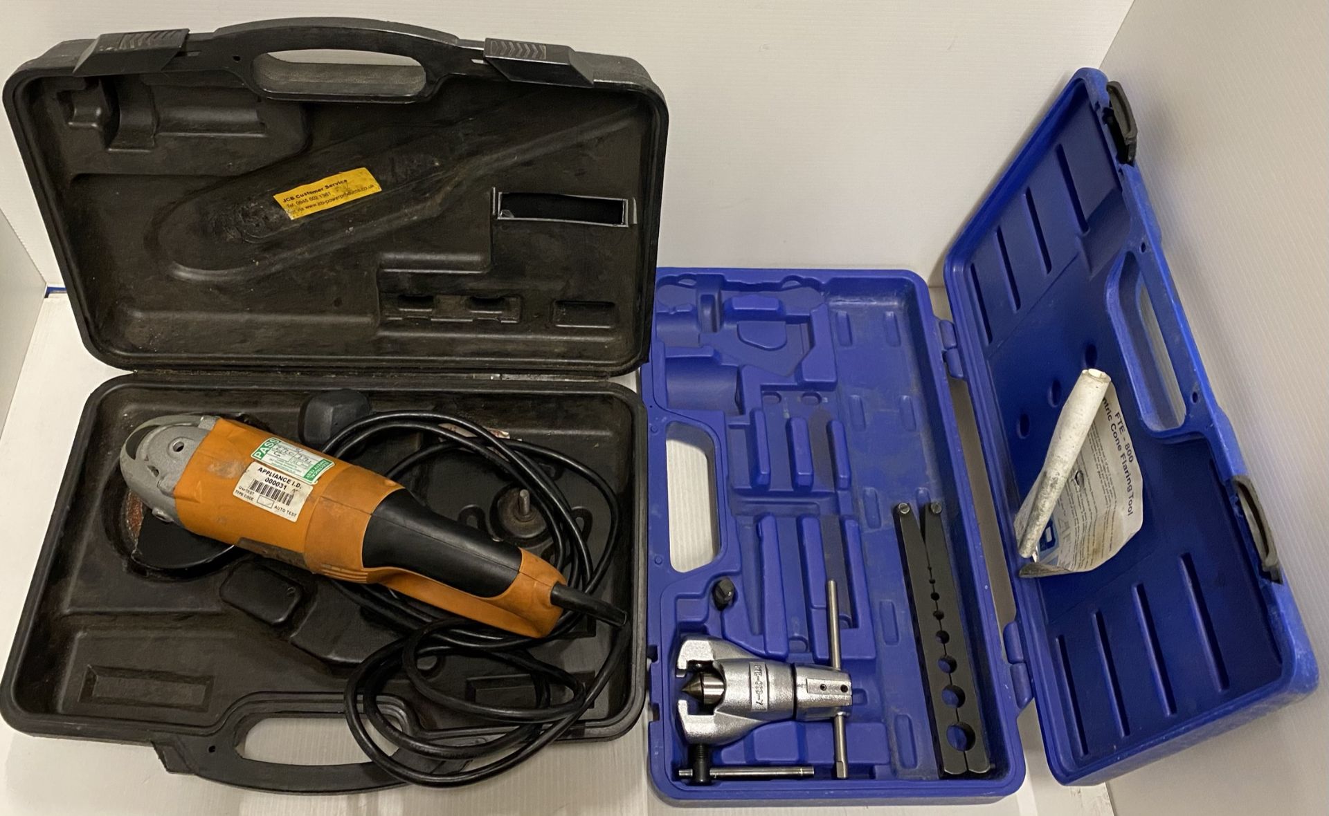 A small JCB angle grinder and a FTE-800 Eccentric Cone Flaring Tool (Part complete)