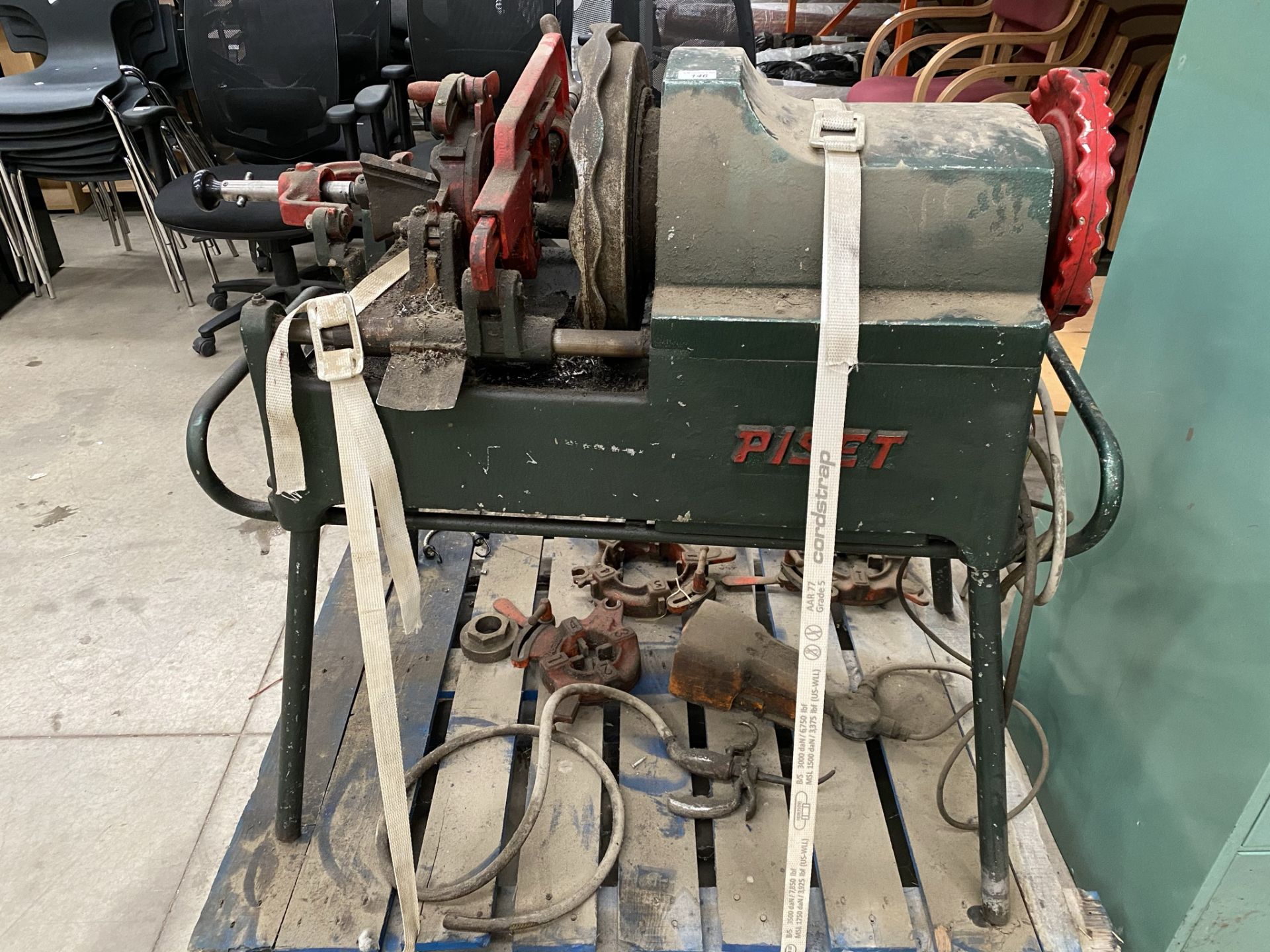 A Neville Scales & Co Ltd Piset 4S-B industrial foot operated pipe threading machine, serial no.