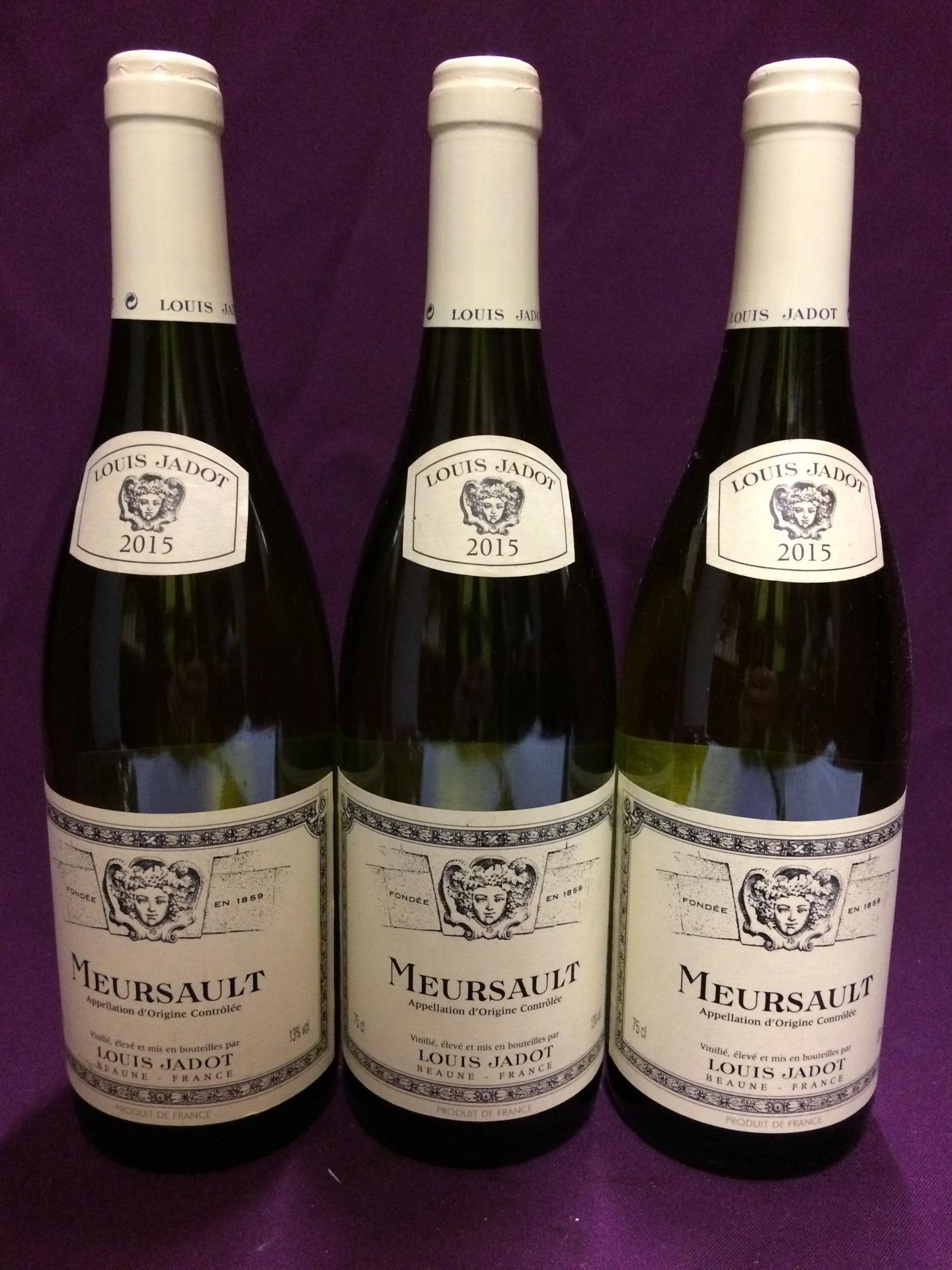 3 x 75cl bottles of Louis Jadot 2015 Meursault