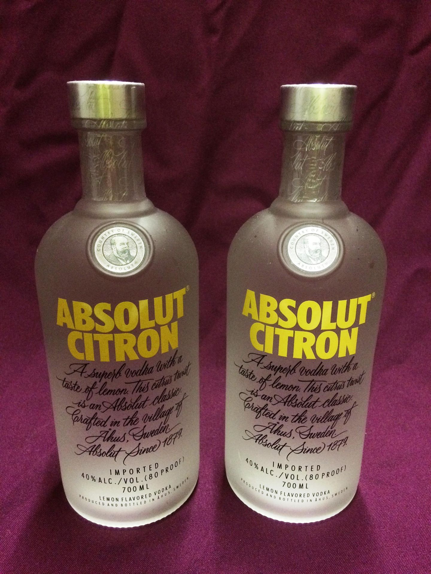 2 x 700ml bottles of Absolut Citron Vodka