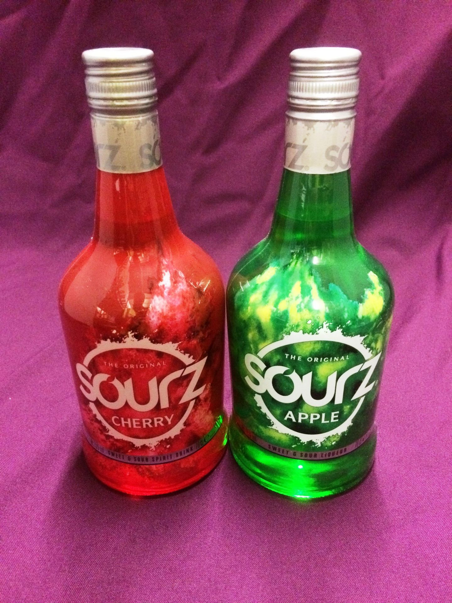 2 x 70cl bottles of Sourz - apple and cherry