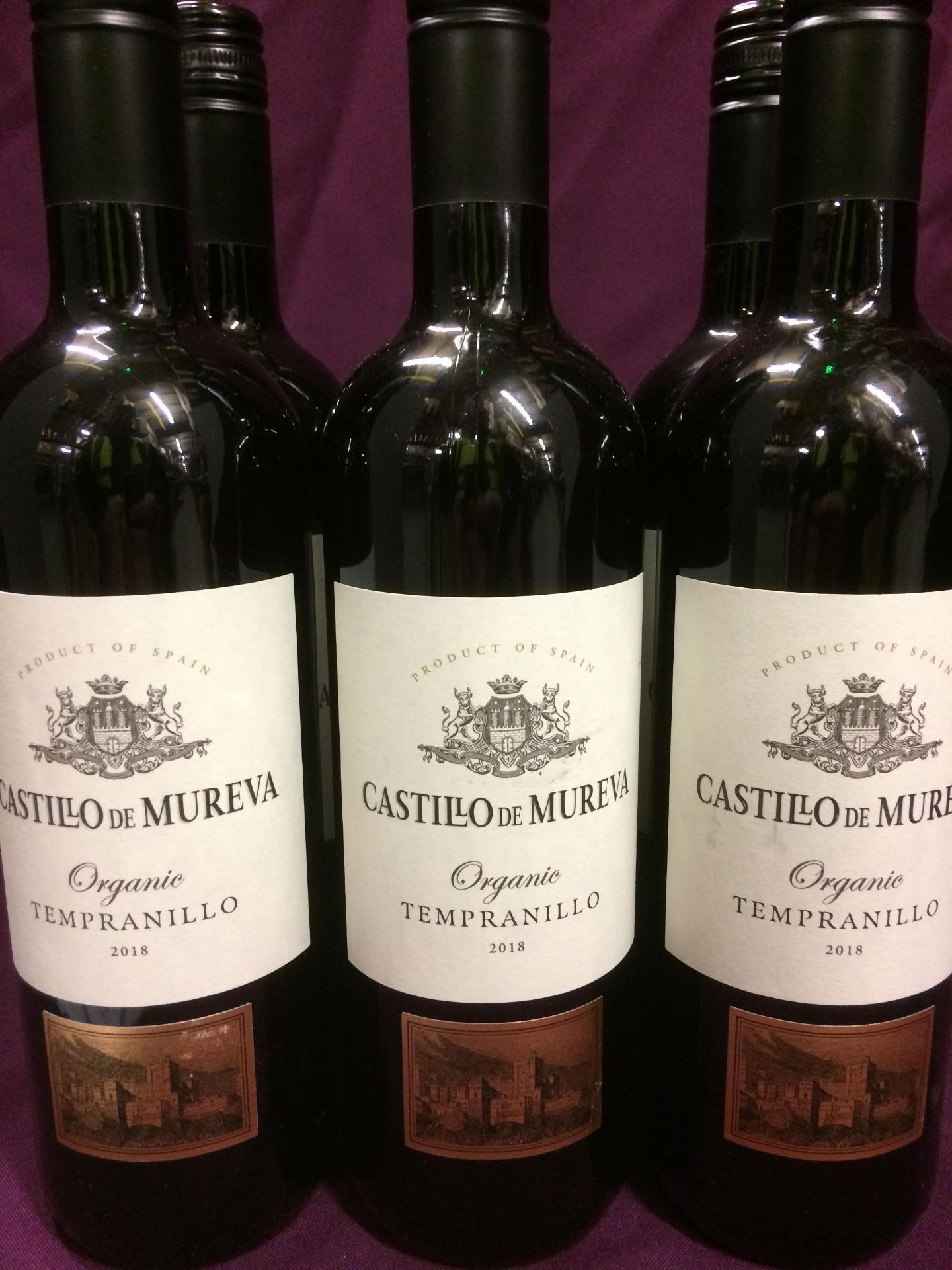 12 x 75cl bottles of Castillo De Mureva organic Tempranillo 2018