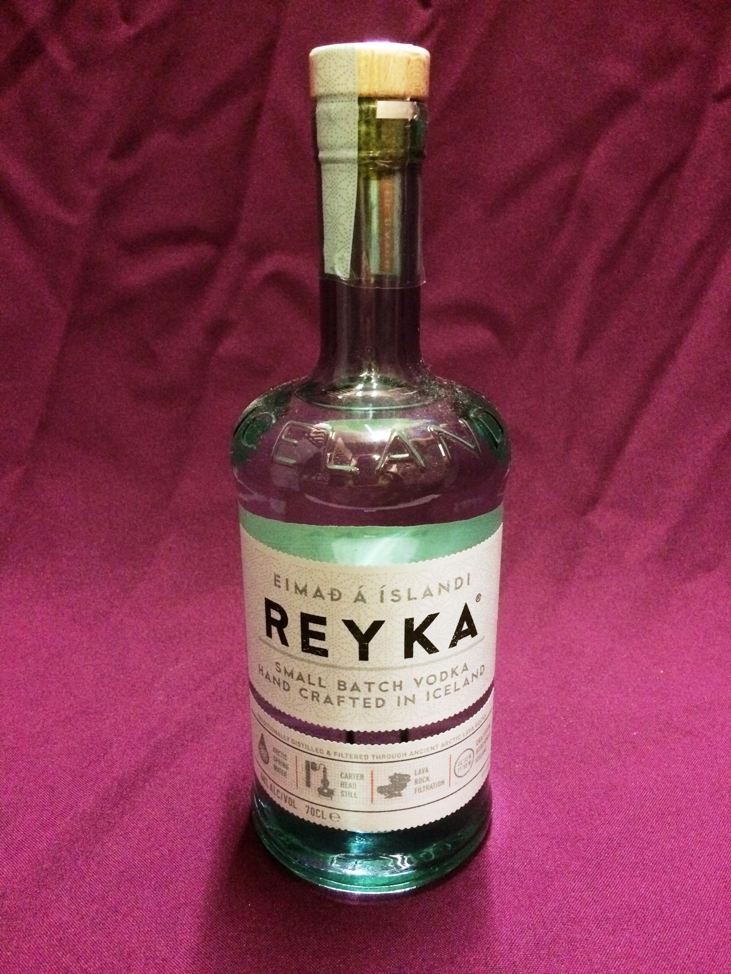 70cl bottle of Reyka Small Batch Iceland Vodka