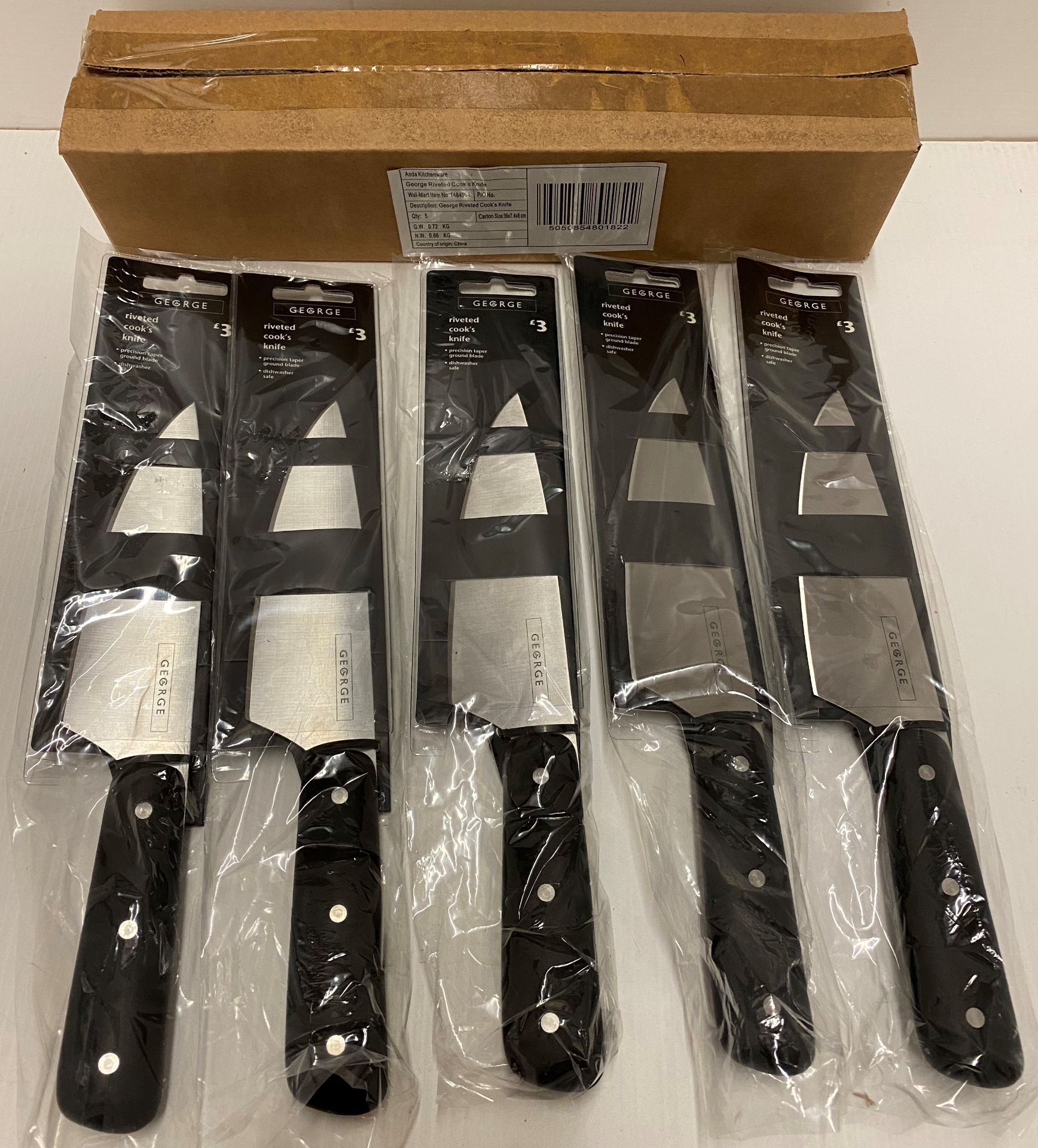 100 x Asda George Riveted Cook's Knives