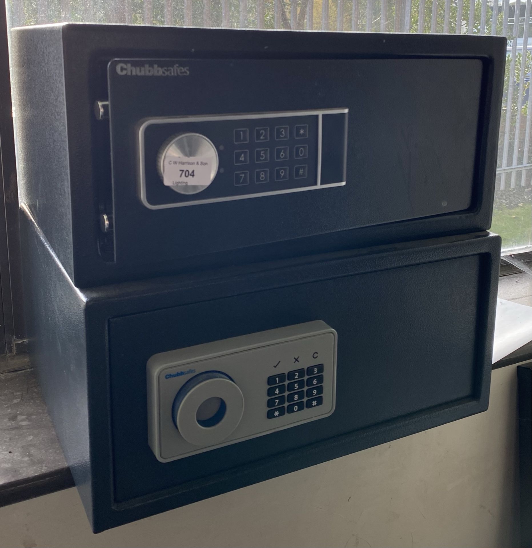 2 x Chubb small document safes - 43cm x