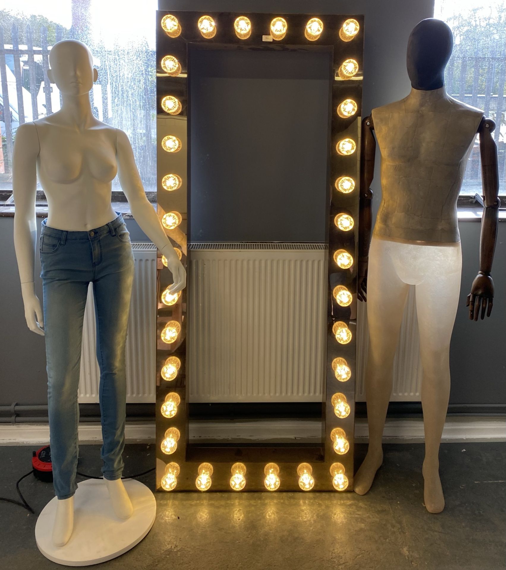 A fibreglass male mannequin with articul