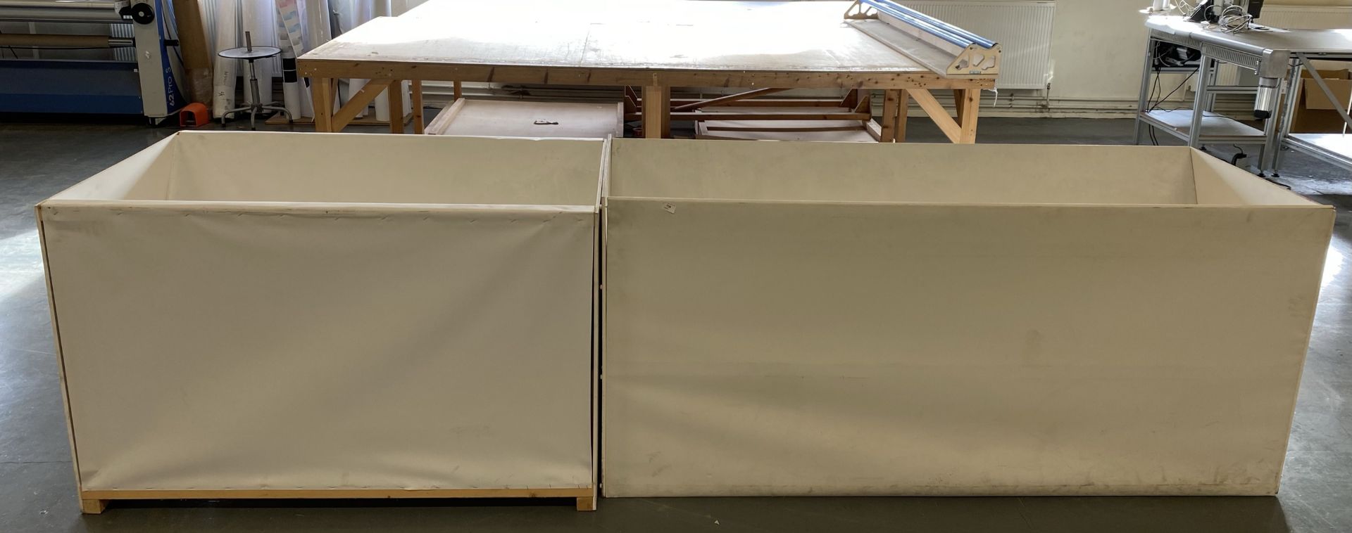 2 x large piece work bins