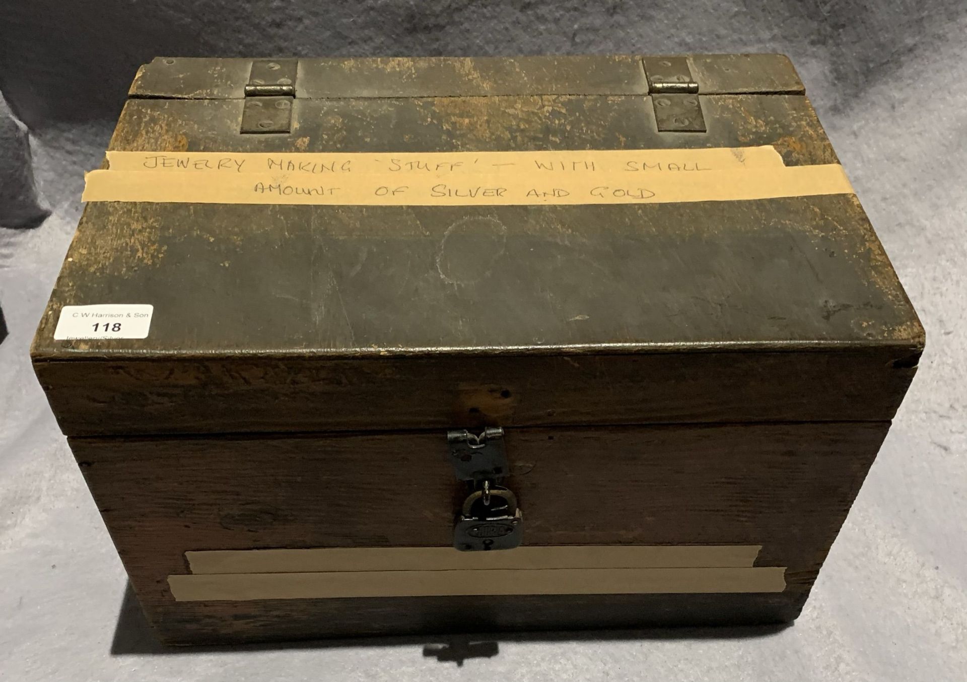 A jeweller's portable wooden workbox containing various tools and consumables and a small amount of - Image 2 of 2