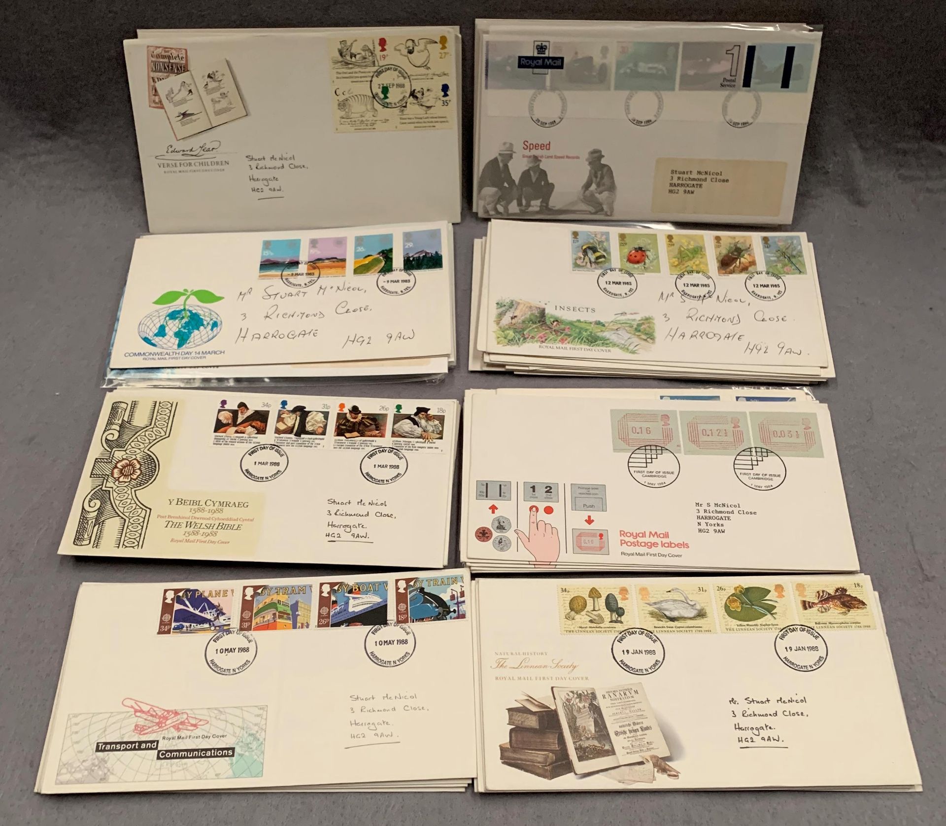 Contents to tray - 88 Royal Mail First Day Covers, all 1980s, - Image 3 of 3