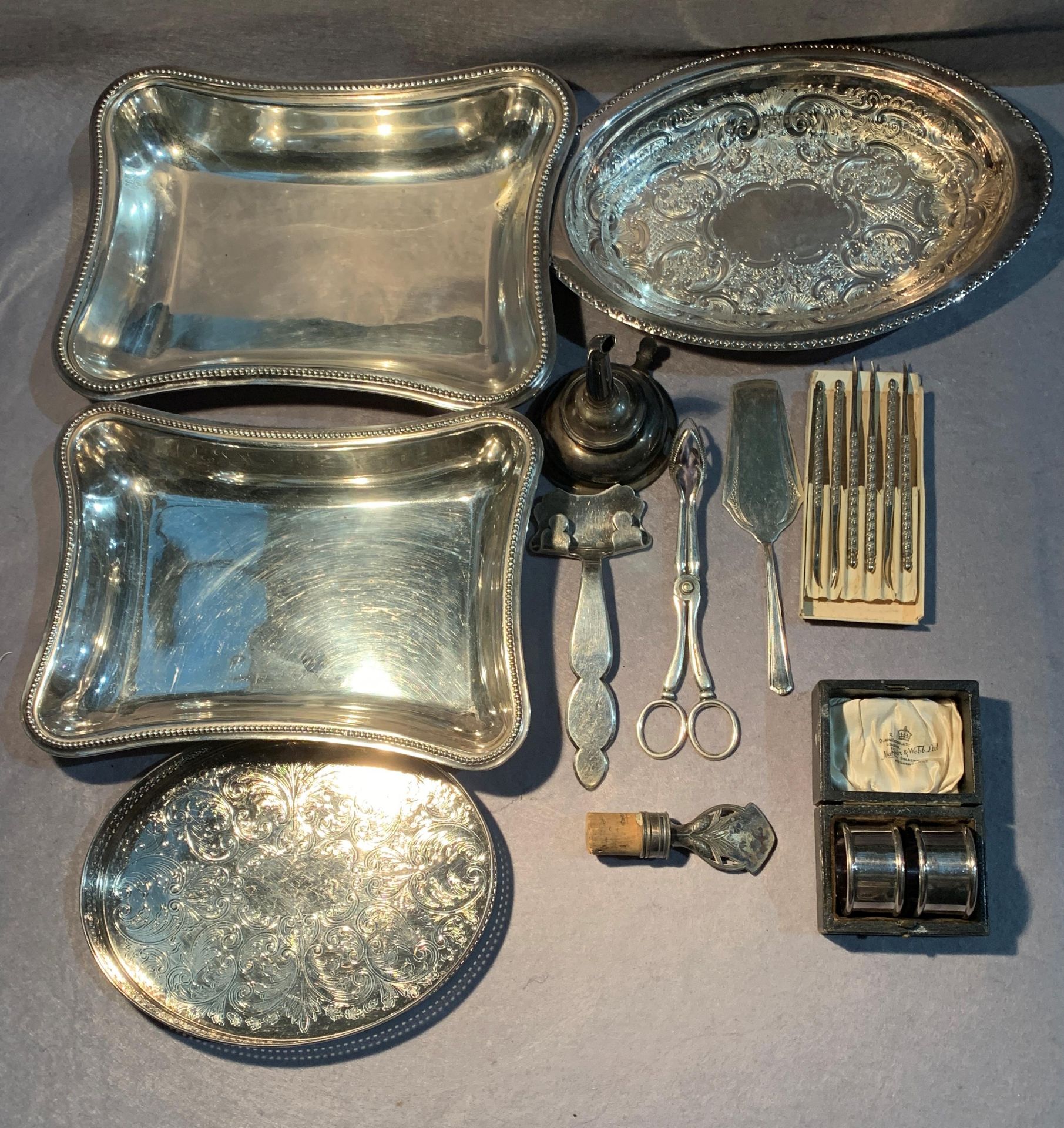 Contents to lid - plated dishes, wine funnel, etc. - Image 2 of 2