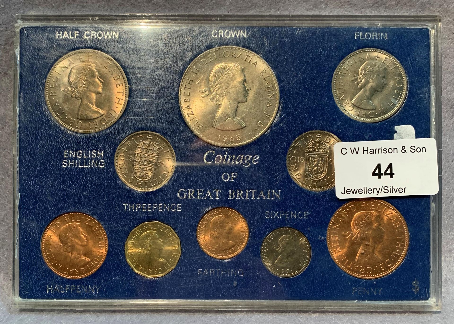 An EIIR pre-decimal coinage of GB set, farthing to crown,