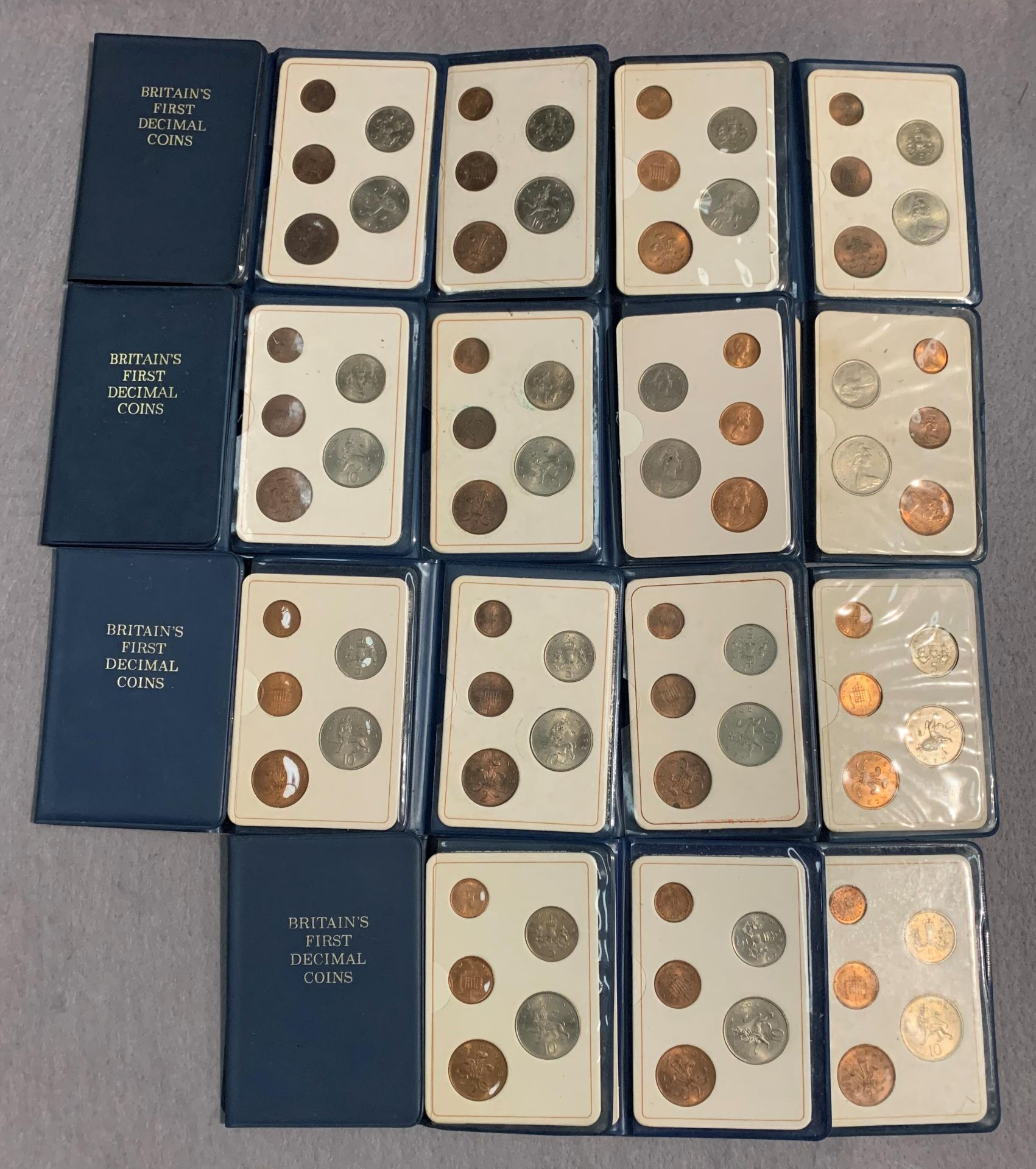 Nineteen packs of decimal coinage