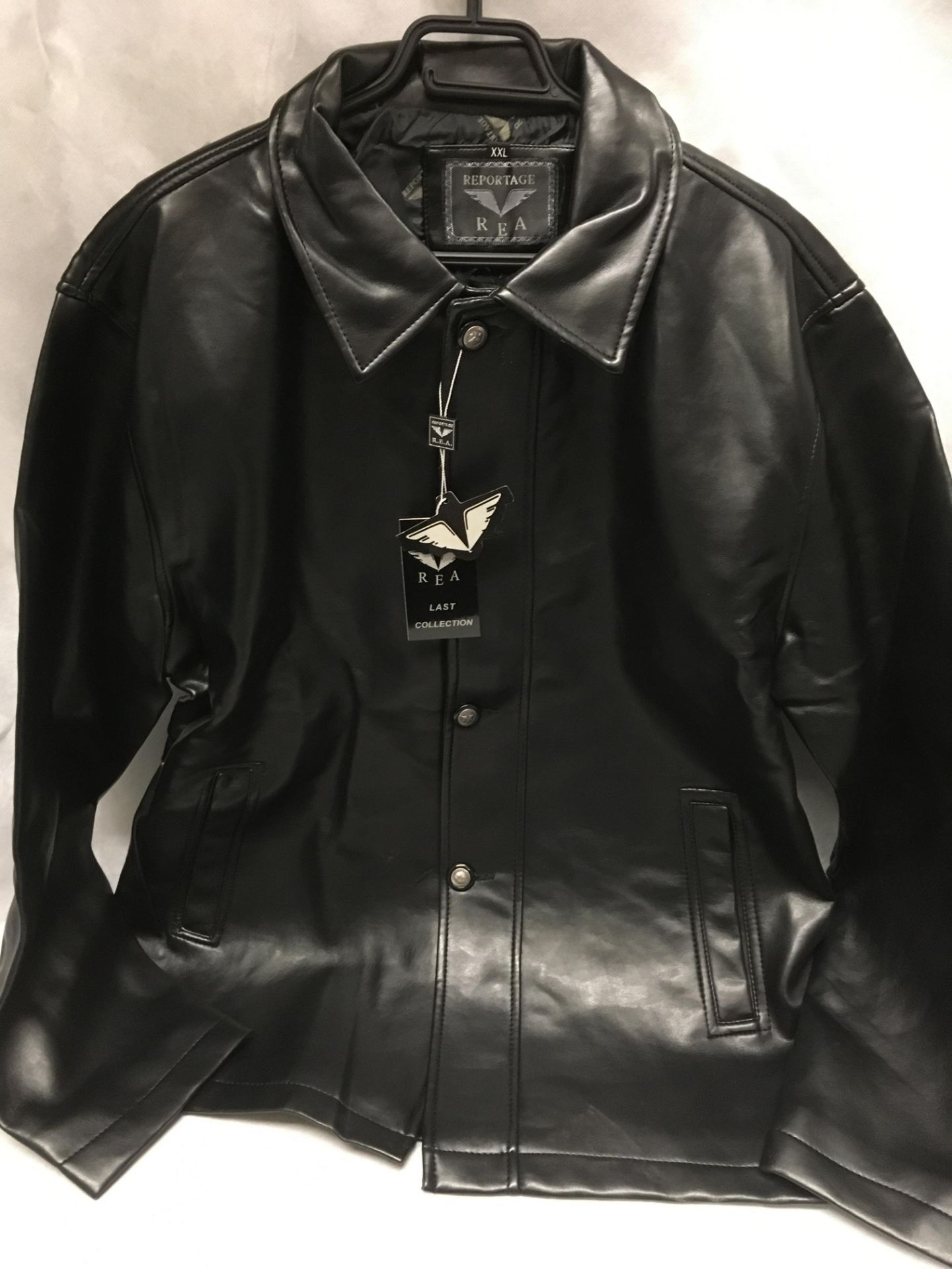 A REA Reportage gentleman's black leather effect jacket - size 2XL