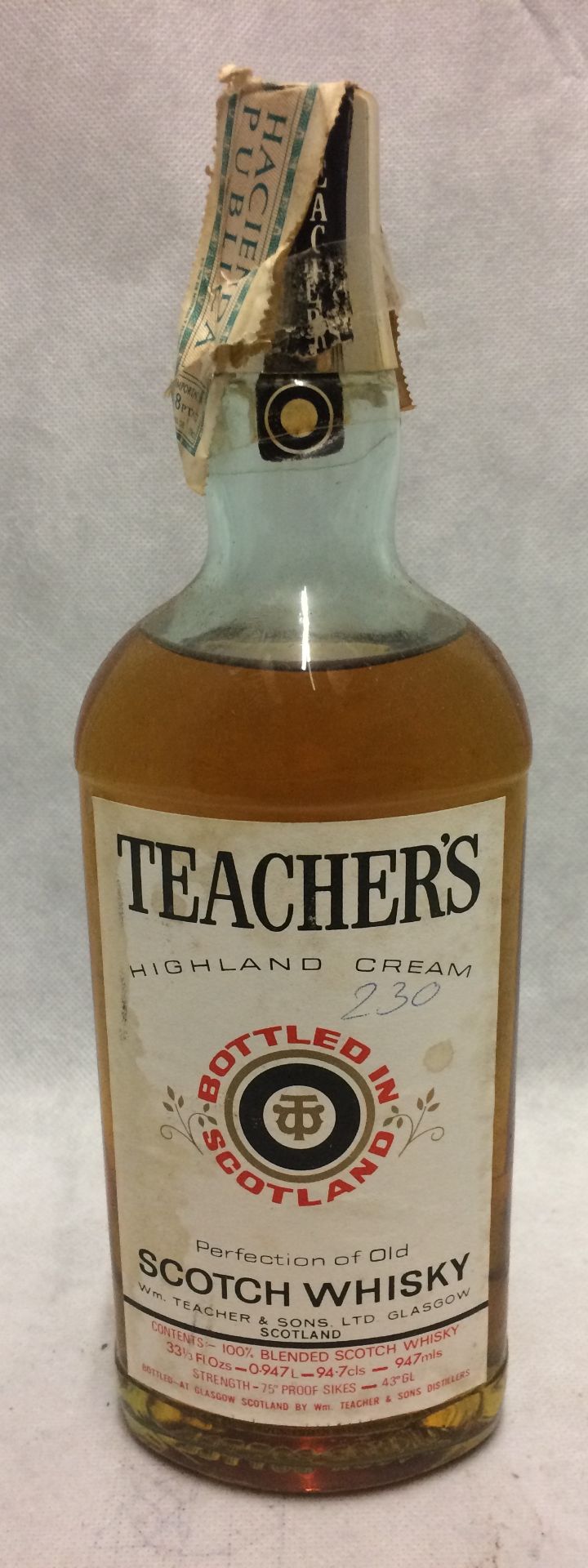 A 33.3 fl oz bottle of Teacher's Highlan