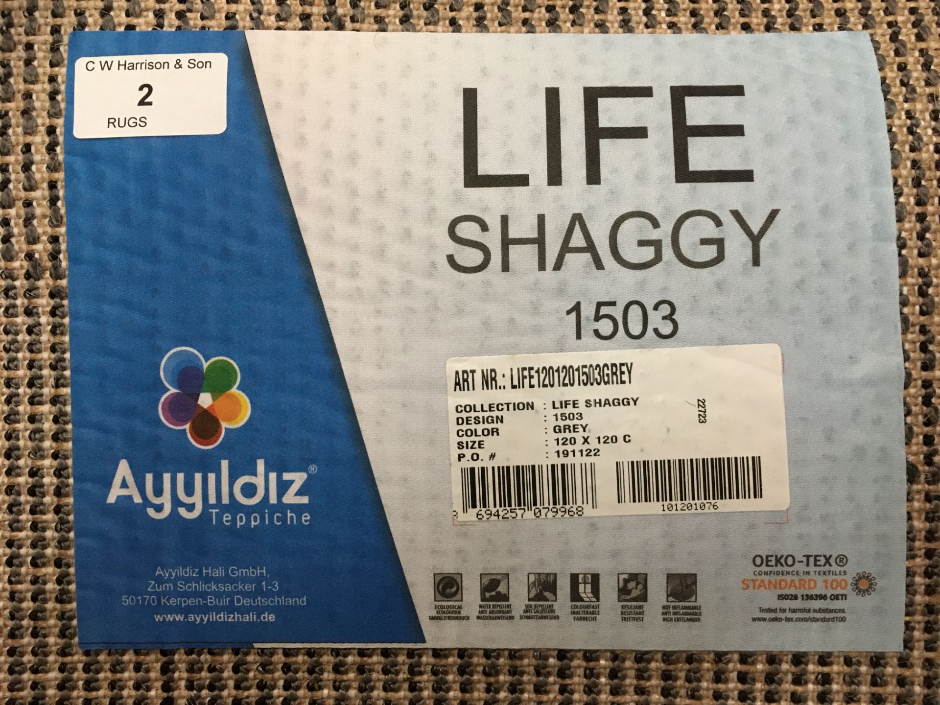 A Ayyildiz Teppoche Life Shaggy 1503 gre - Image 2 of 2