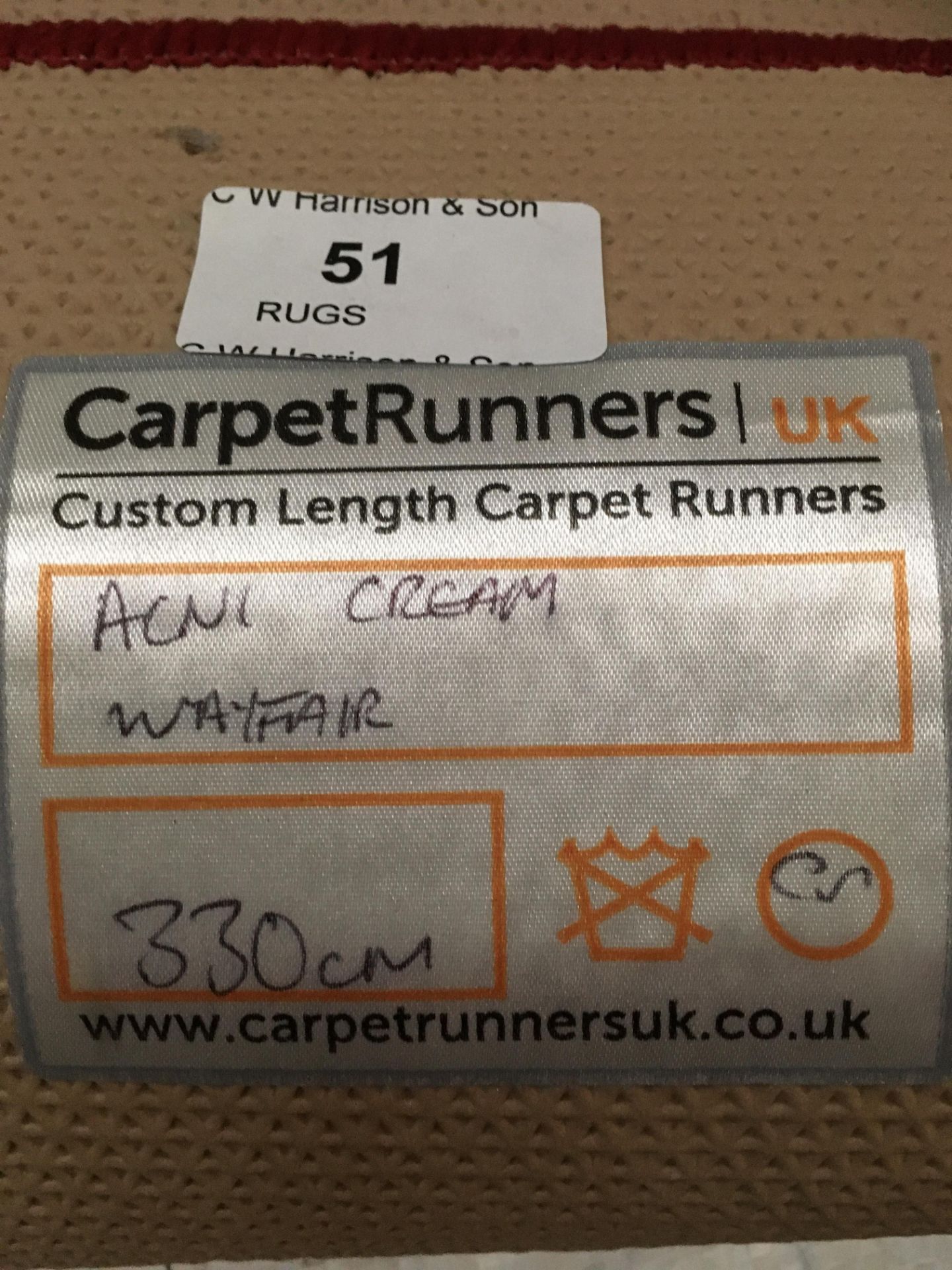 A Carpet Runners UK Acni cream runner - - Image 2 of 2